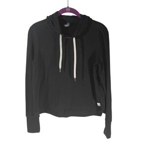 Vuori Black Recycled Polyester Elastane Hooded Sweatshirt Women's Small